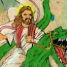 Funny Pictures - Dino Riding Jesus